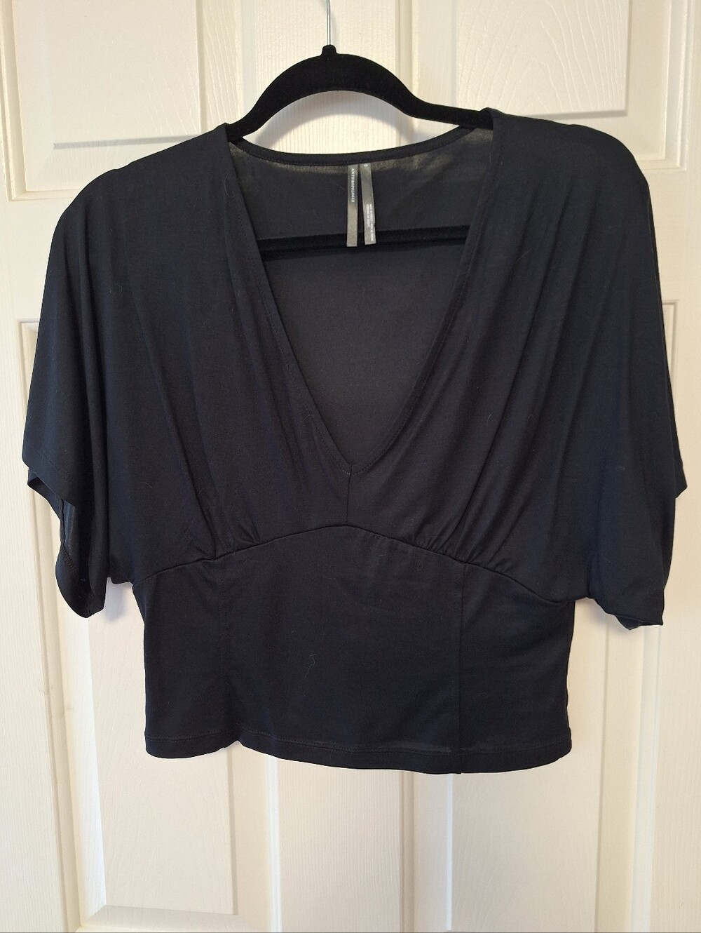 Anthropologie Black Cropped Top Size Small